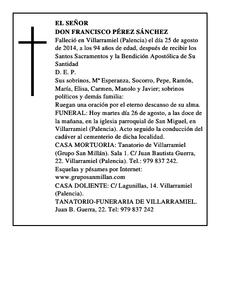 Don Francisco Pérez Sánchez