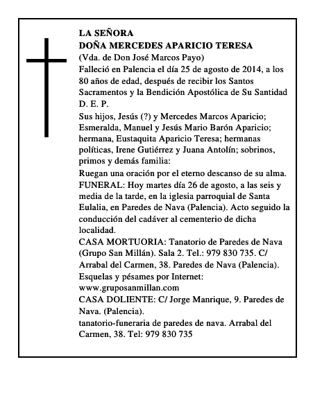 Doña Mercedes Aparicio Teresa