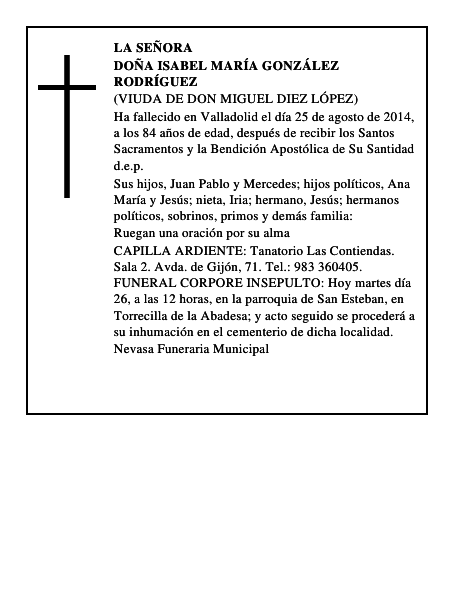 Doña Isabel María González Rodríguez