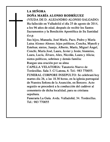 Doña María Alonso Rodríguez