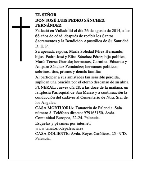 Don José Luis Pedro Sánchez Fernández