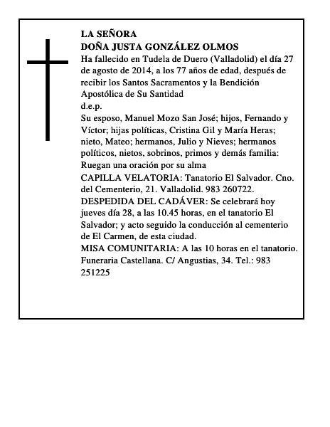 Doña Justa González Olmos