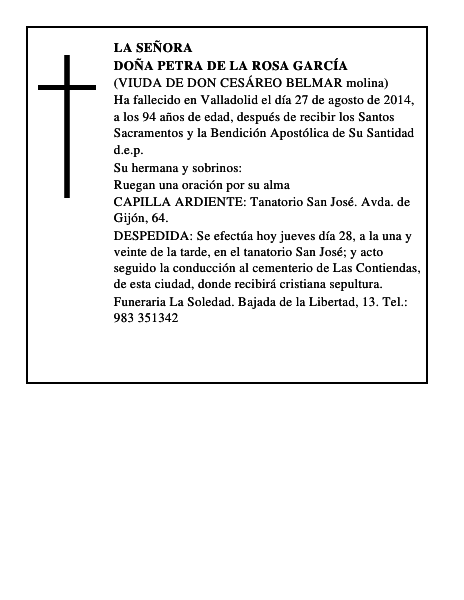 Doña Petra de la Rosa García