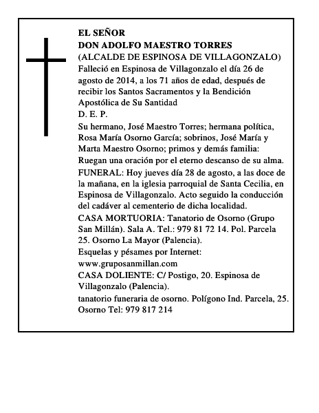 Don Adolfo Maestro Torres