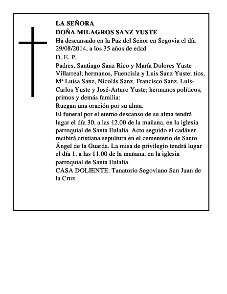 Doña Milagros Sanz Yuste