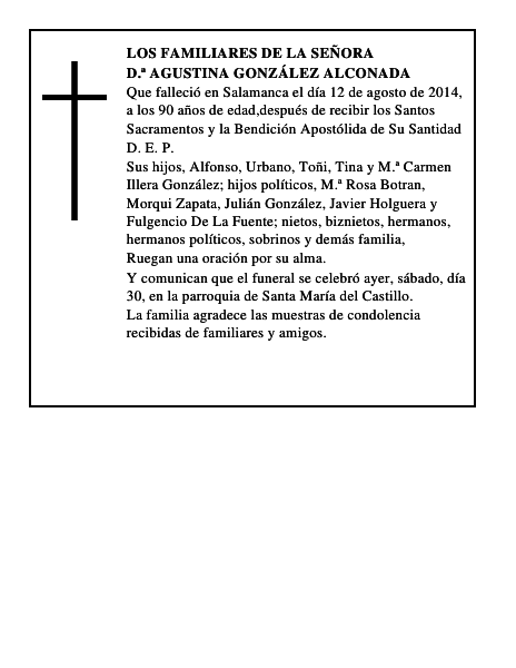 D.ª Agustina González Alconada
