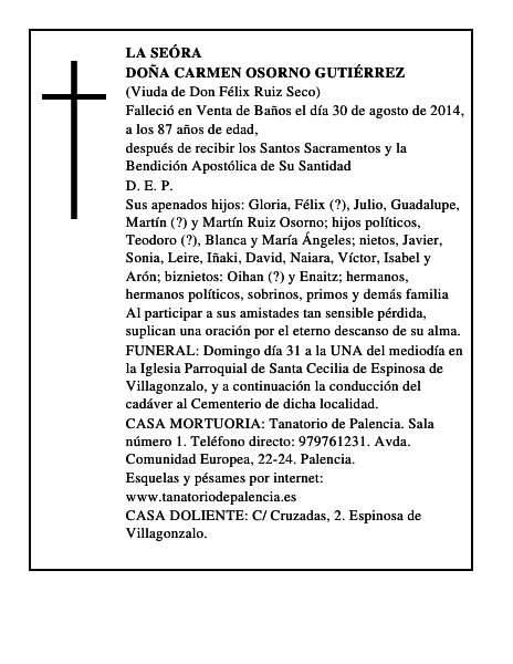Doña Carmen Osorno Gutiérrez
