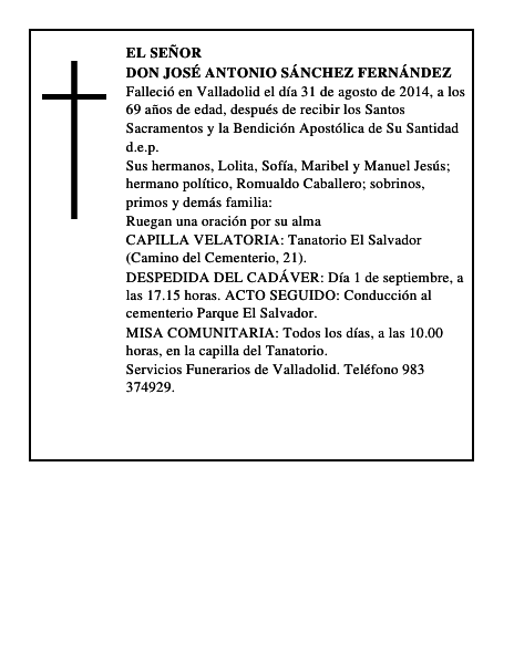 Don José Antonio Sánchez Fernández