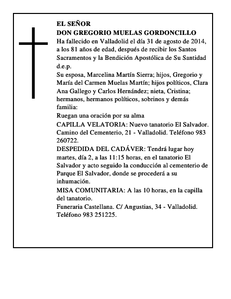 Don Gregorio Muelas Gordoncillo