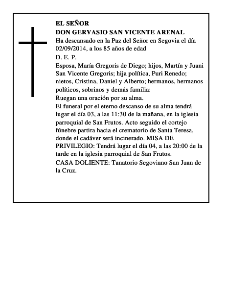 Don Gervasio San Vicente Arenal