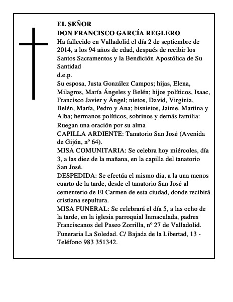 Don Francisco García Reglero
