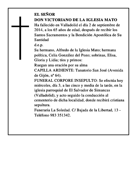 Don Victoriano de la Iglesia Mato