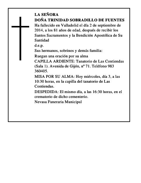 Doña Trinidad Sobradillo de Fuentes