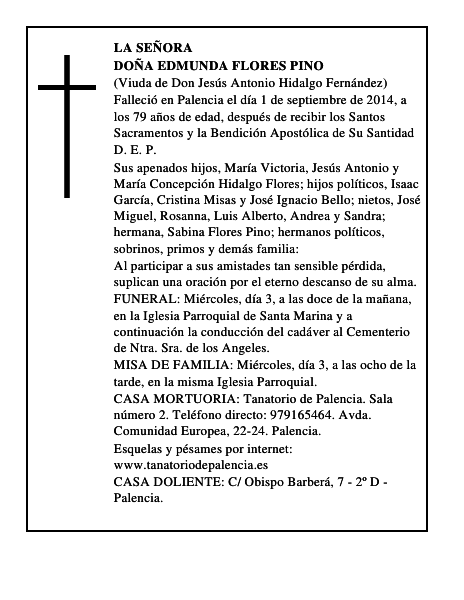Doña Edmunda Flores Pino