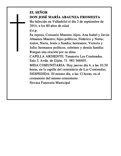 Don José María Abaunza Fromesta