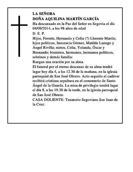 Doña Aquilina Martín García