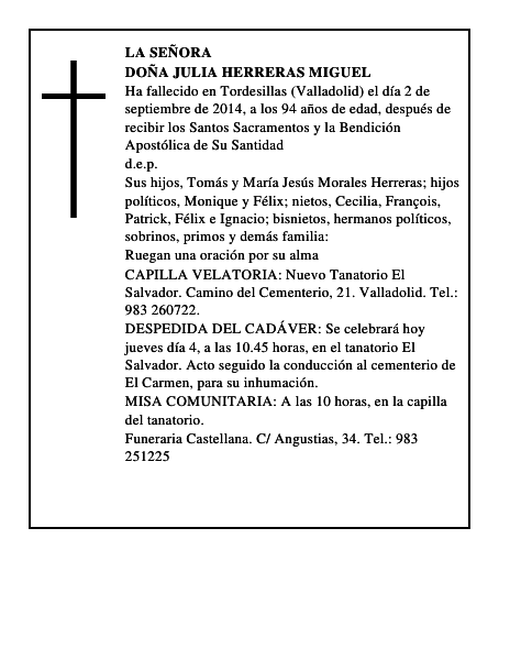 Doña Julia Herreras Miguel