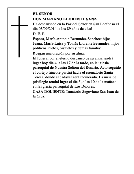 Don Mariano Llorente Sanz