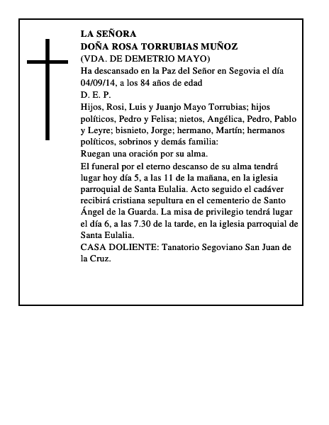 Doña Rosa Torrubias Muñoz