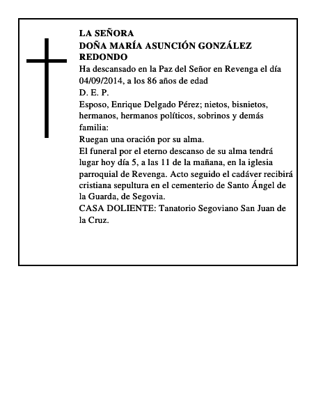 Doña María Asunción González Redondo