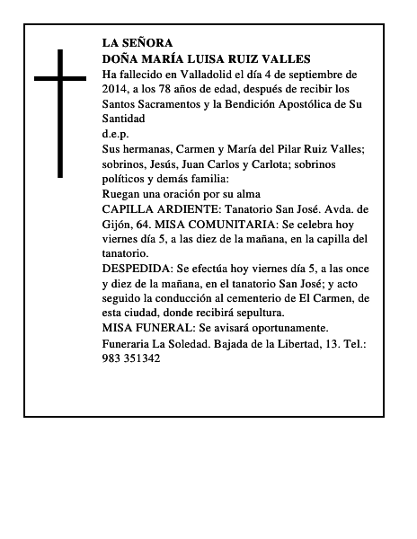 Doña María Luisa Ruiz Valles