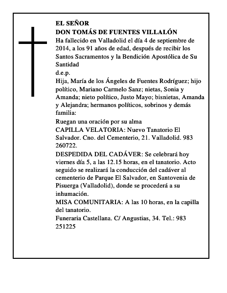 Don Tomás de Fuentes Villalón