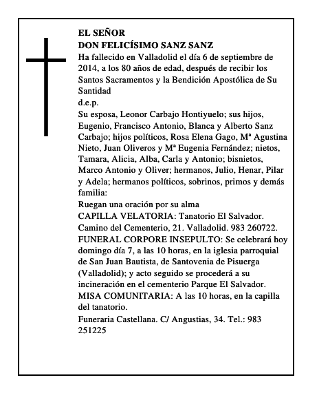 Don Felicísimo Sanz Sanz