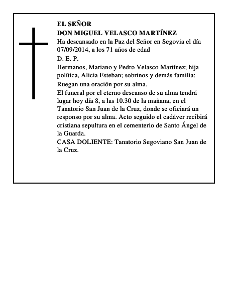 Don Miguel Velasco Martínez