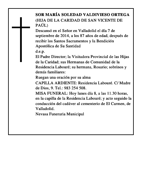 Sor María Soledad Valdivieso Ortega