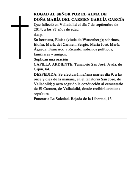 Doña María del Carmen García García