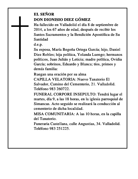 Don Dionisio Diez Gómez