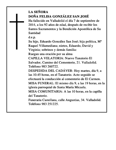 Doña Felisa González San José