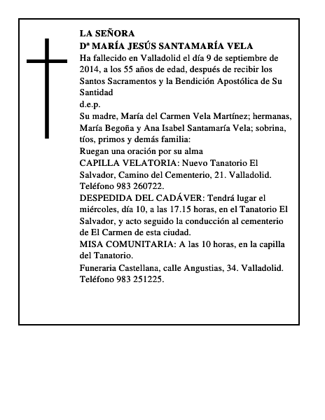 Dª María Jesús Santamaría Vela