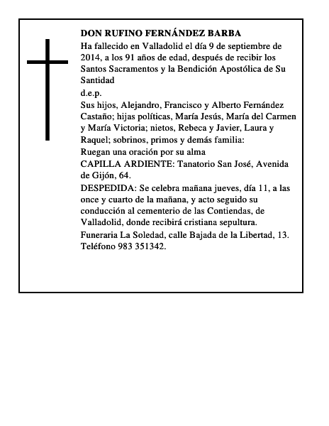 Don Rufino Fernández Barba