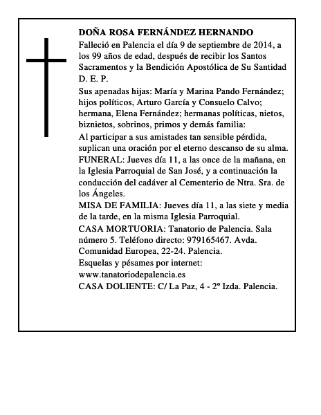 Doña Rosa Fernández Hernando