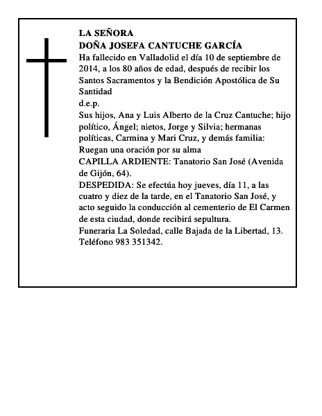 Doña Josefa Cantuche García