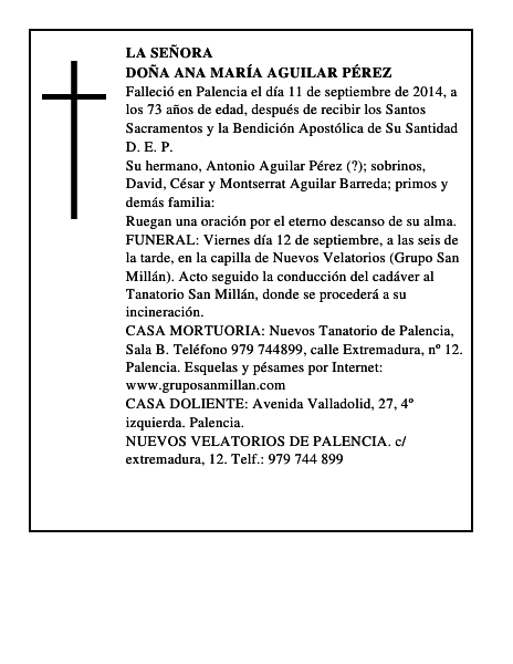 Doña Ana María Aguilar Pérez