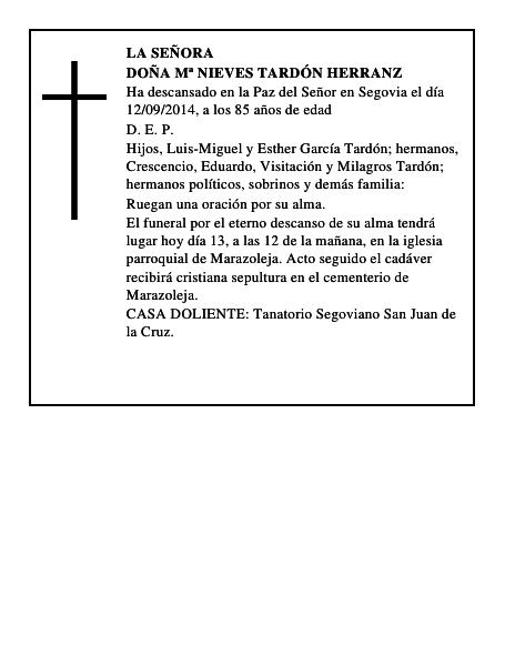 Doña Mª Nieves Tardón Herranz