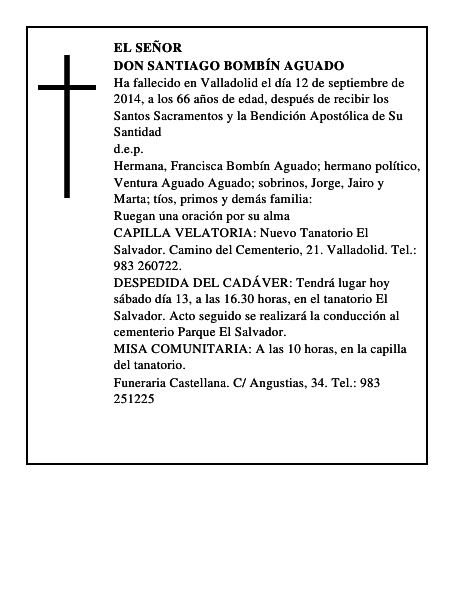 Don Santiago Bombín Aguado