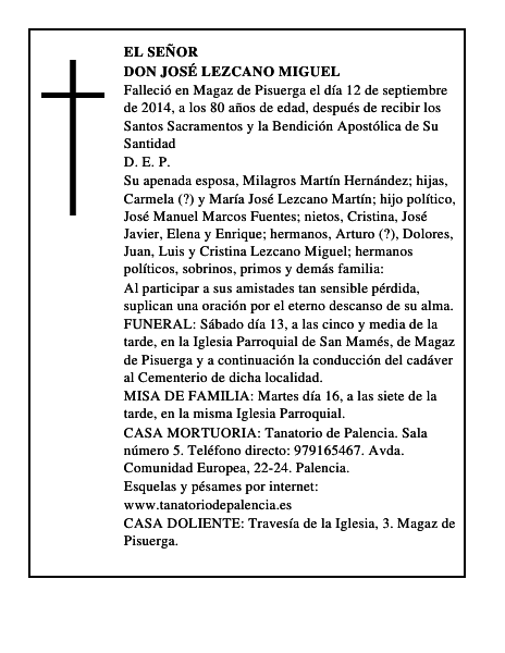 Don José Lezcano Miguel