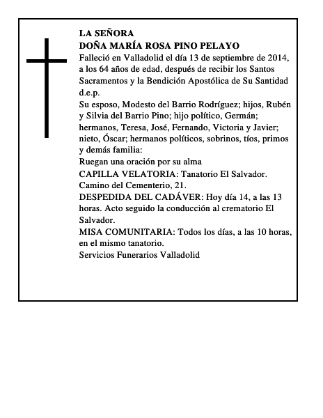 Doña María Rosa Pino Pelayo