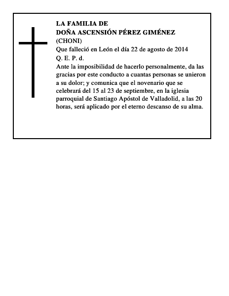 Doña Ascensión Pérez Giménez