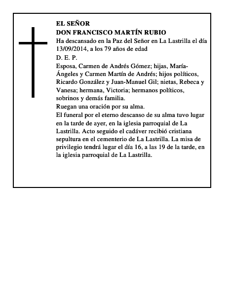 Don Francisco Martín Rubio