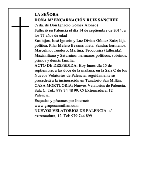 Doña Mª Encarnación Ruiz Sánchez