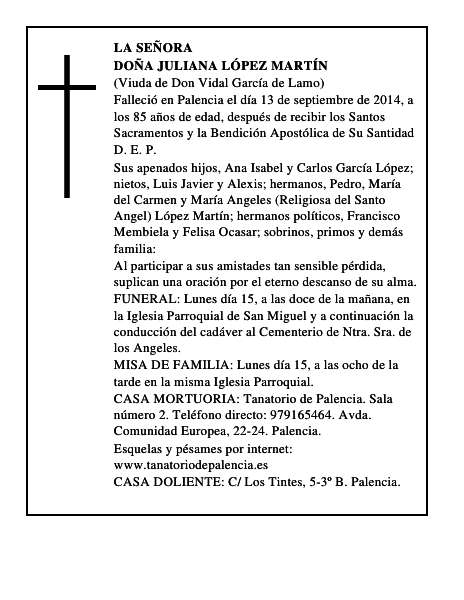 Doña Juliana López Martín