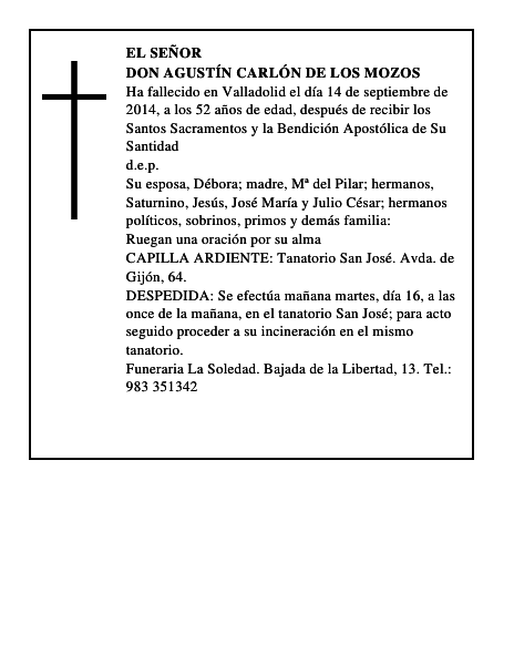 Don Agustín Carlón de los Mozos