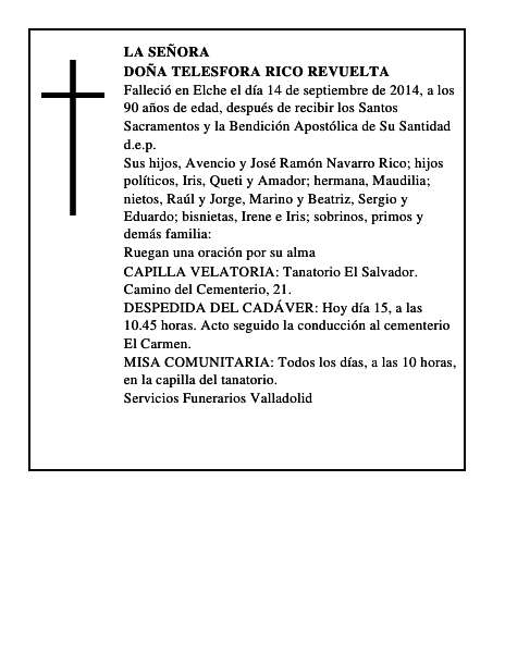 Doña Telesfora Rico Revuelta