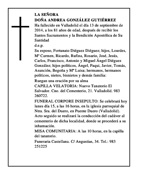 Doña Andrea González Gutiérrez