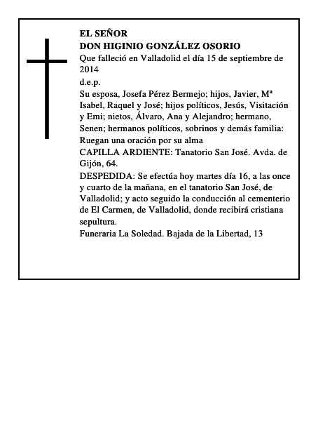 Don Higinio González Osorio