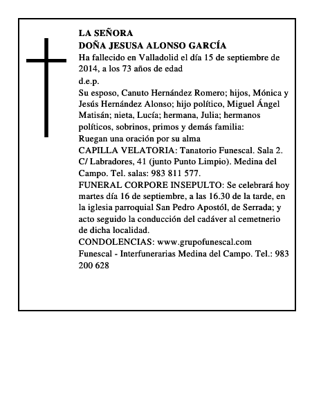 Doña Jesusa Alonso García